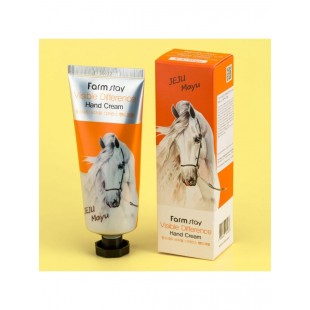 FARMSTAY Visible Difference Hand Cream Jeju Mayu/Питательный крем для комплексного ухода за кожей рук с лошадиным жиром 100 мл.